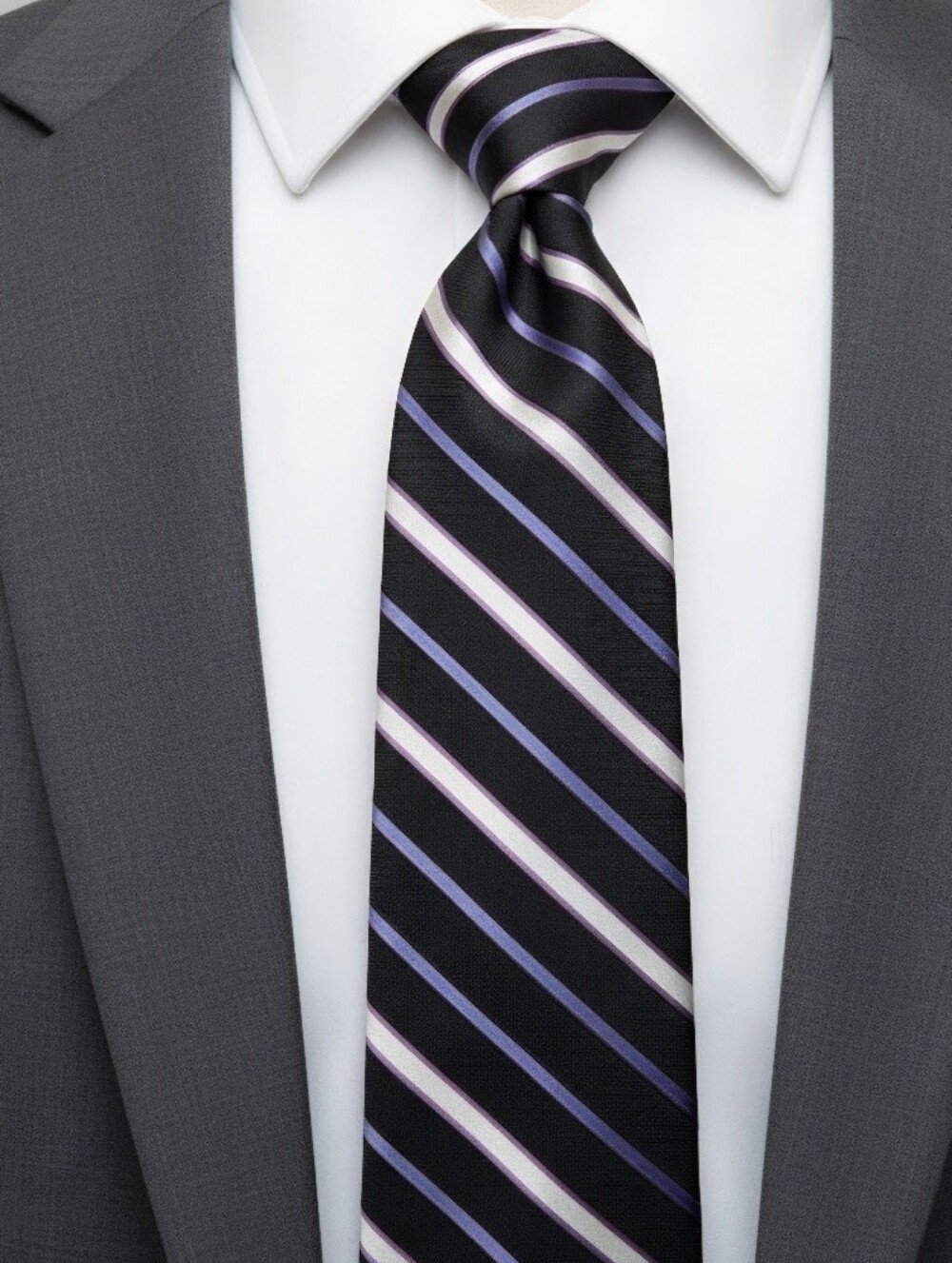 Meeting Street Elegant Striped Black, Pink & Blue Men's Tie